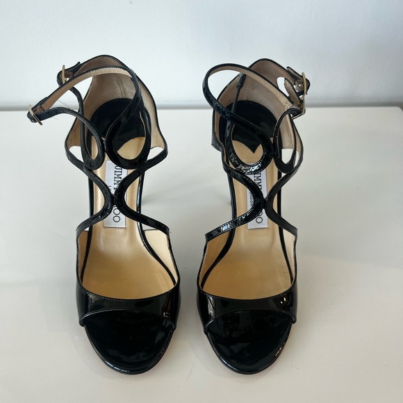 Jimmy Choo Black Patent Heels Size 37 - Picture 3 of 5